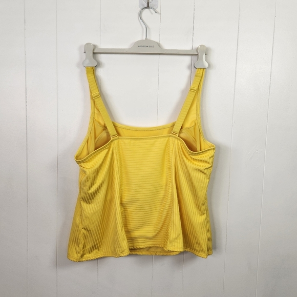 Addition Elle Yellow Ribbed Tankini Swim Suit Top Swimsuit Plus Size 2X Beach - Picture 6 of 8
